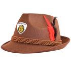 Brown Alpine Hats w/ Rope Band & Feather Accent