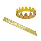 Birthday Queen's Crown & Gltrd Sash Set