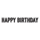 Black Foil Happy Birthday Streamer