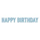 Light Blue Foil Happy Birthday Streamer