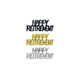 Striscione Festa Pensionamento Happium – Scritta 'Happy Retirement' Con Lettere Oro Su Cartoncino Nero