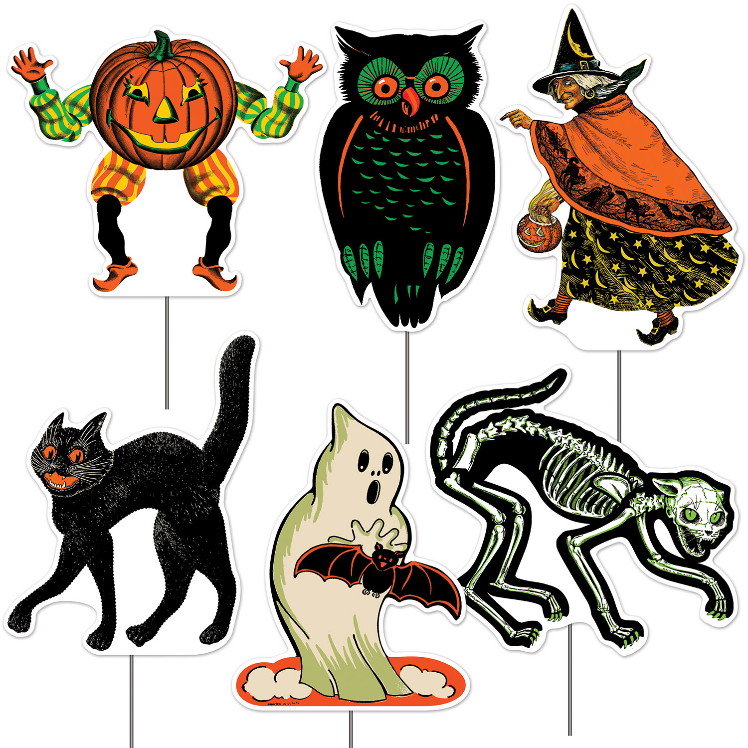 Plastic VINTAGE Halloween Yard Signs