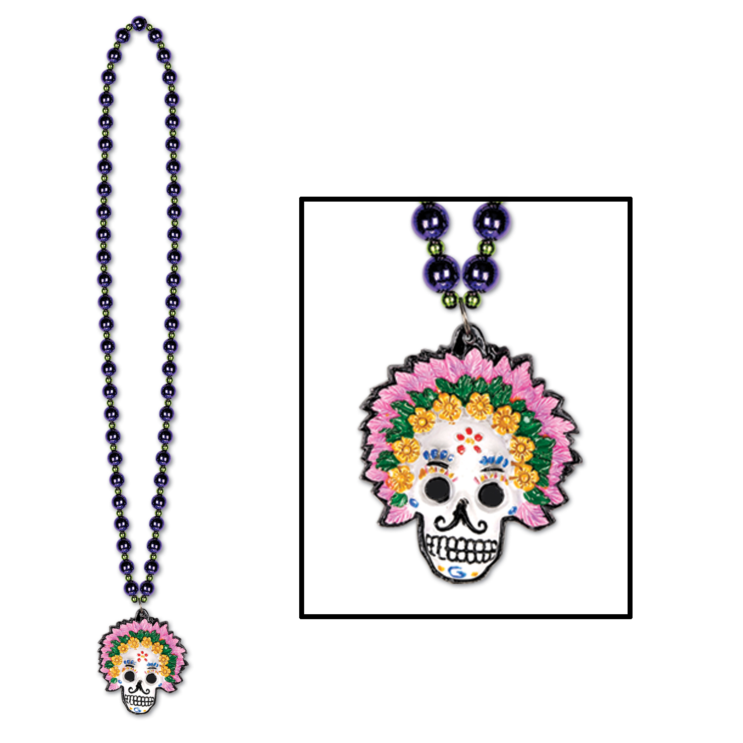 BEADS w/Day Of The Dead Medallion