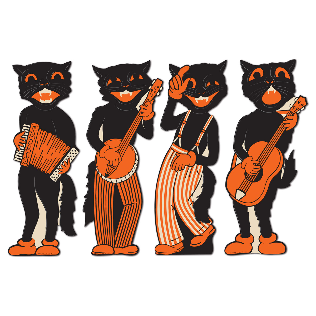 VINTAGE Halloween Scat Cat Band Cutouts