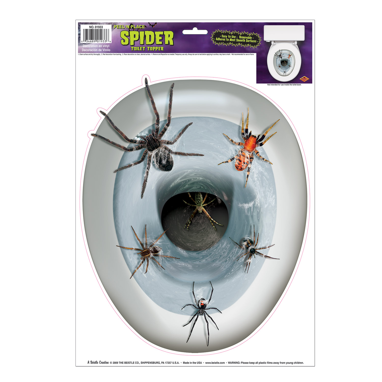 Spider Toilet Topper Peel 'N Place
