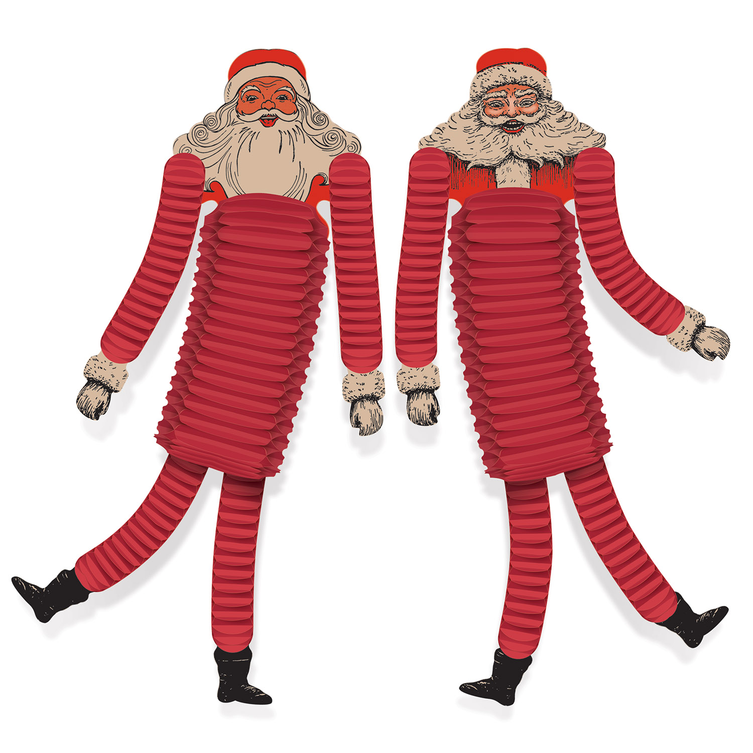 VINTAGE Christmas Santa Tissue Dancers