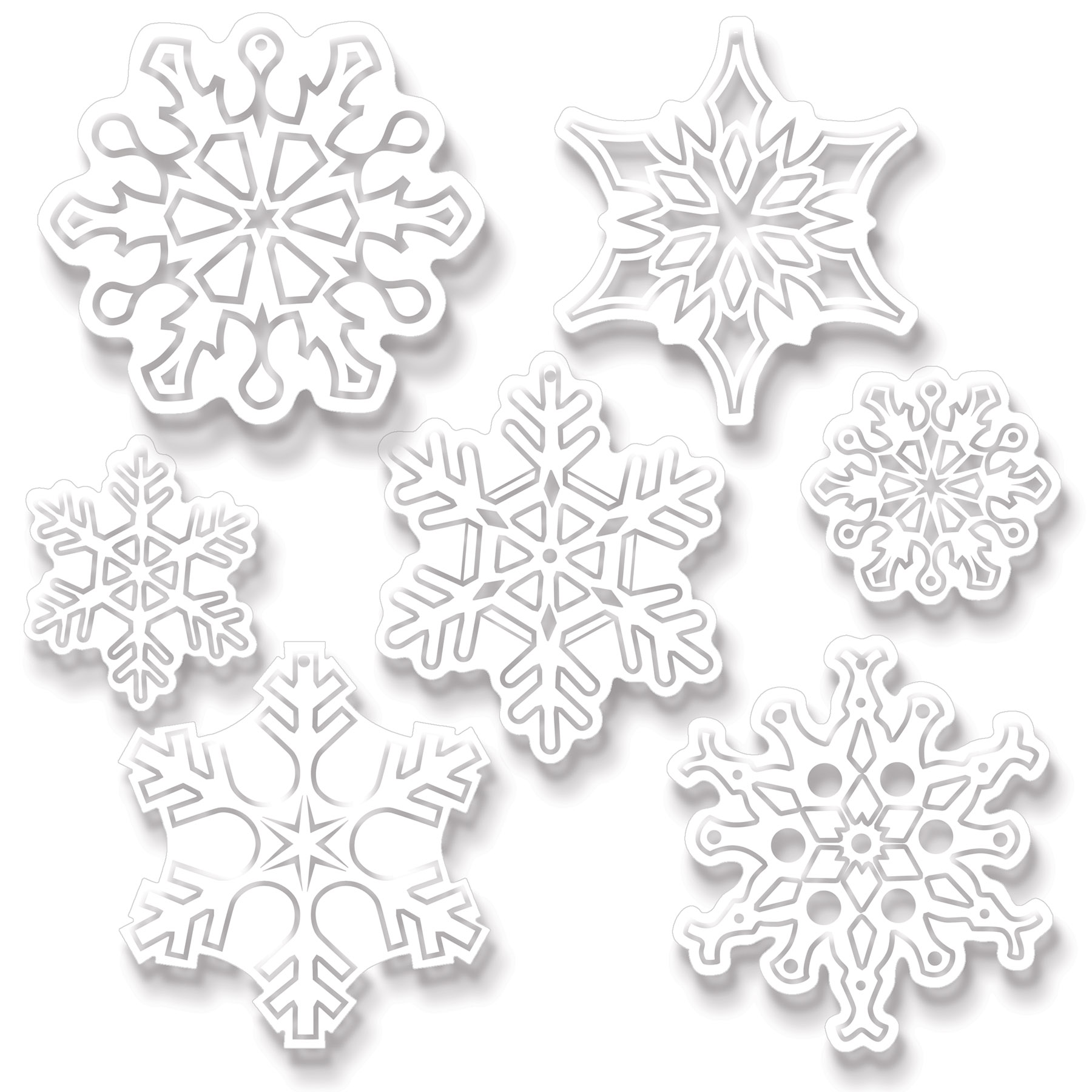 Plastic Clear Die-Cut Snowflakes