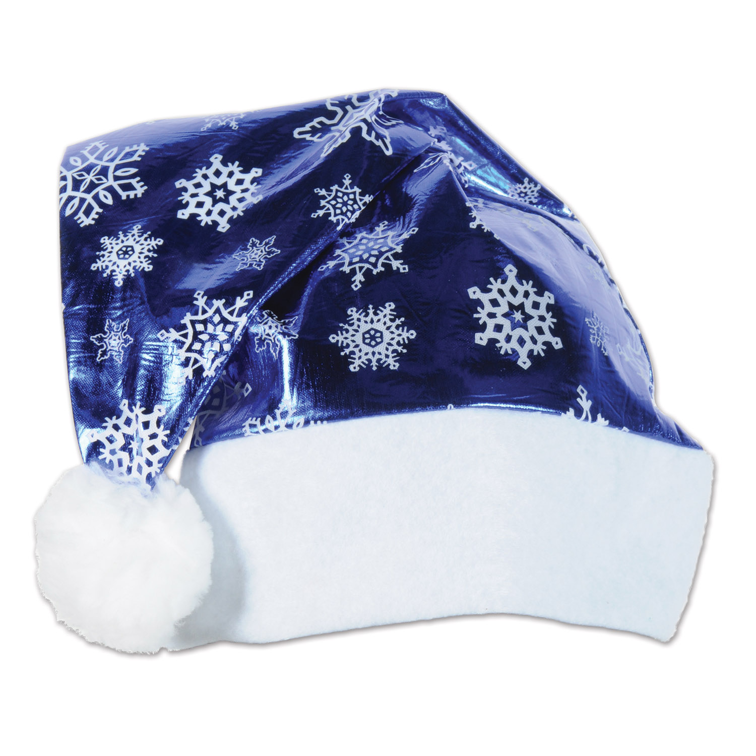 Metallic Blue Santa HAT