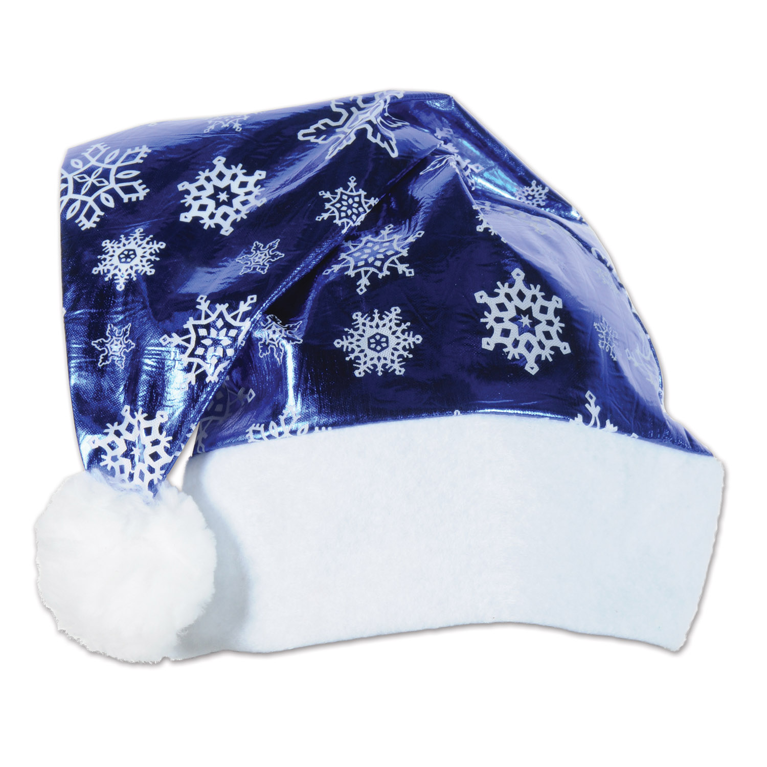 Metallic Blue Santa Hat