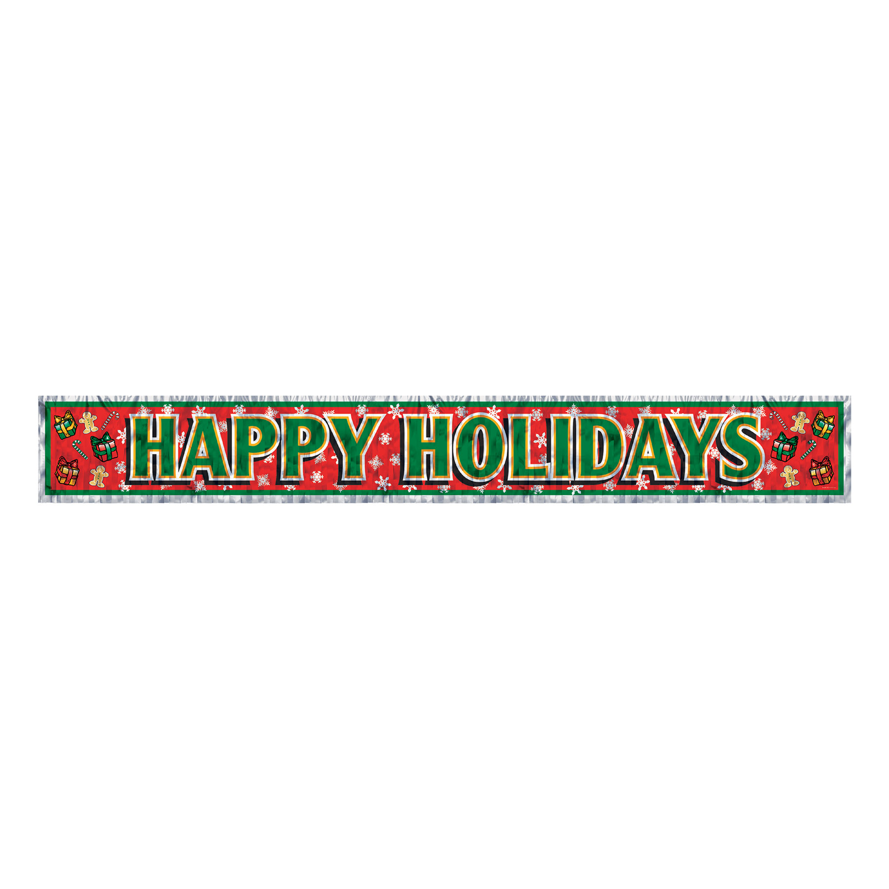 Metallic Happy Holidays Fringe Banner