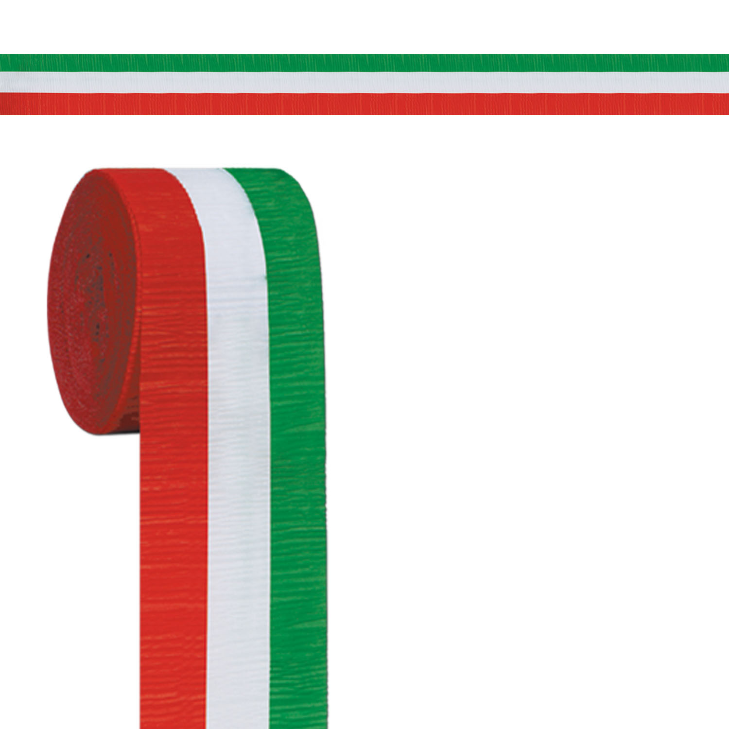 ''FR RED, White & Green Crepe Streamer''''''''''
