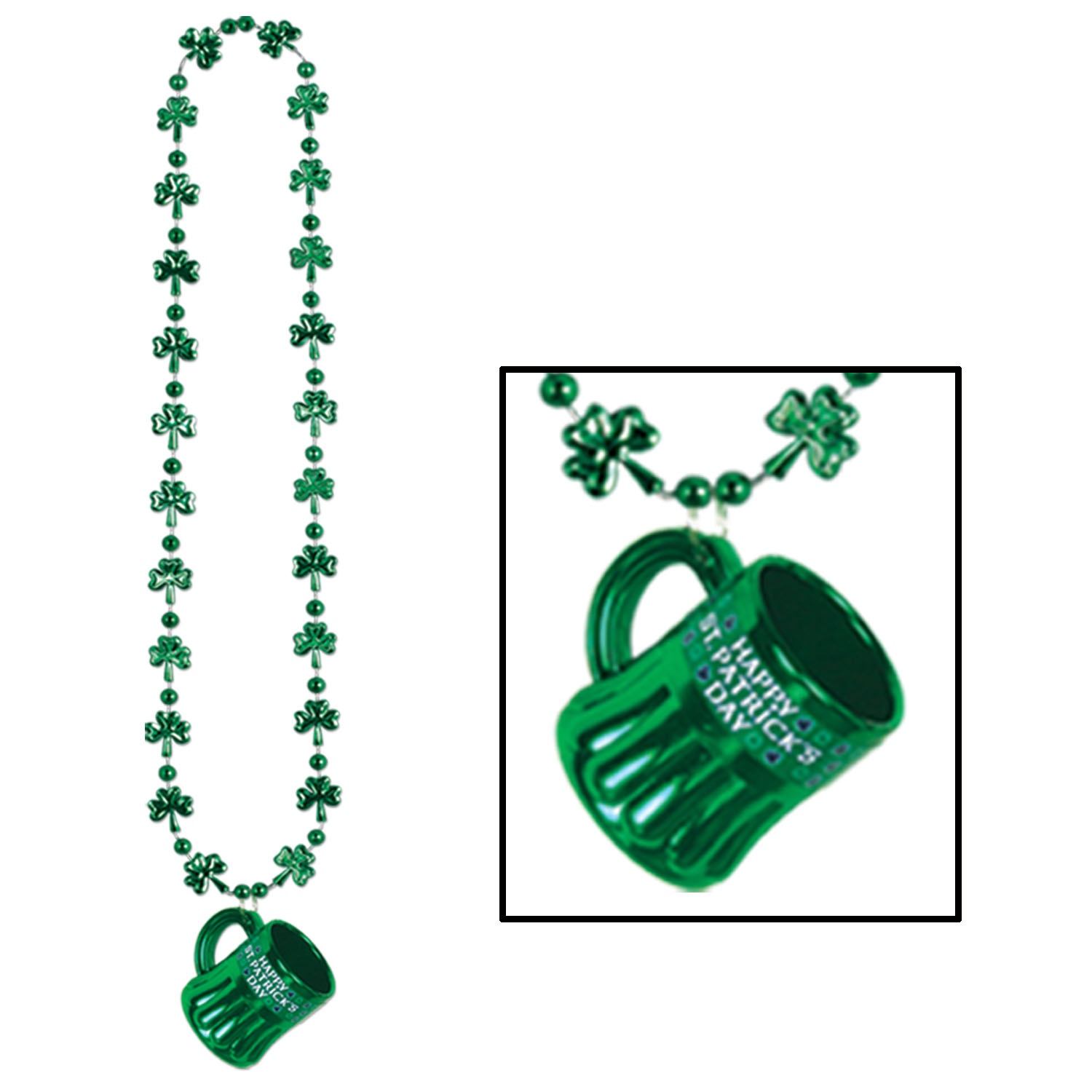 Shamrock Beads w/Happy St Pat's MUG