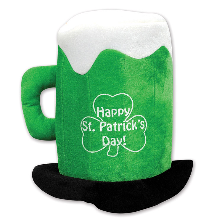 Plush St Patrick's Day Beer Mug HAT