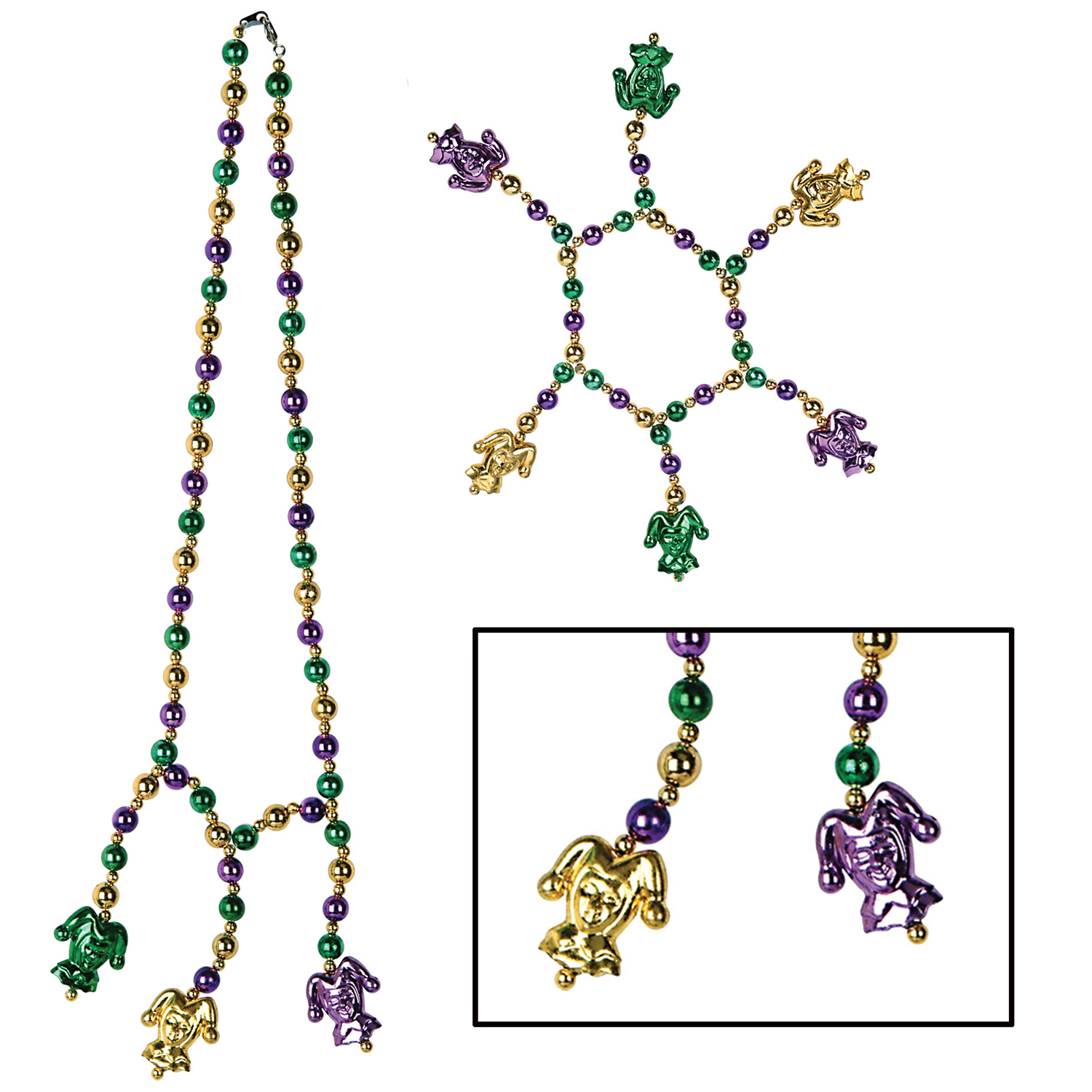 Mardi Gras Beads Choker/BRACELET Set