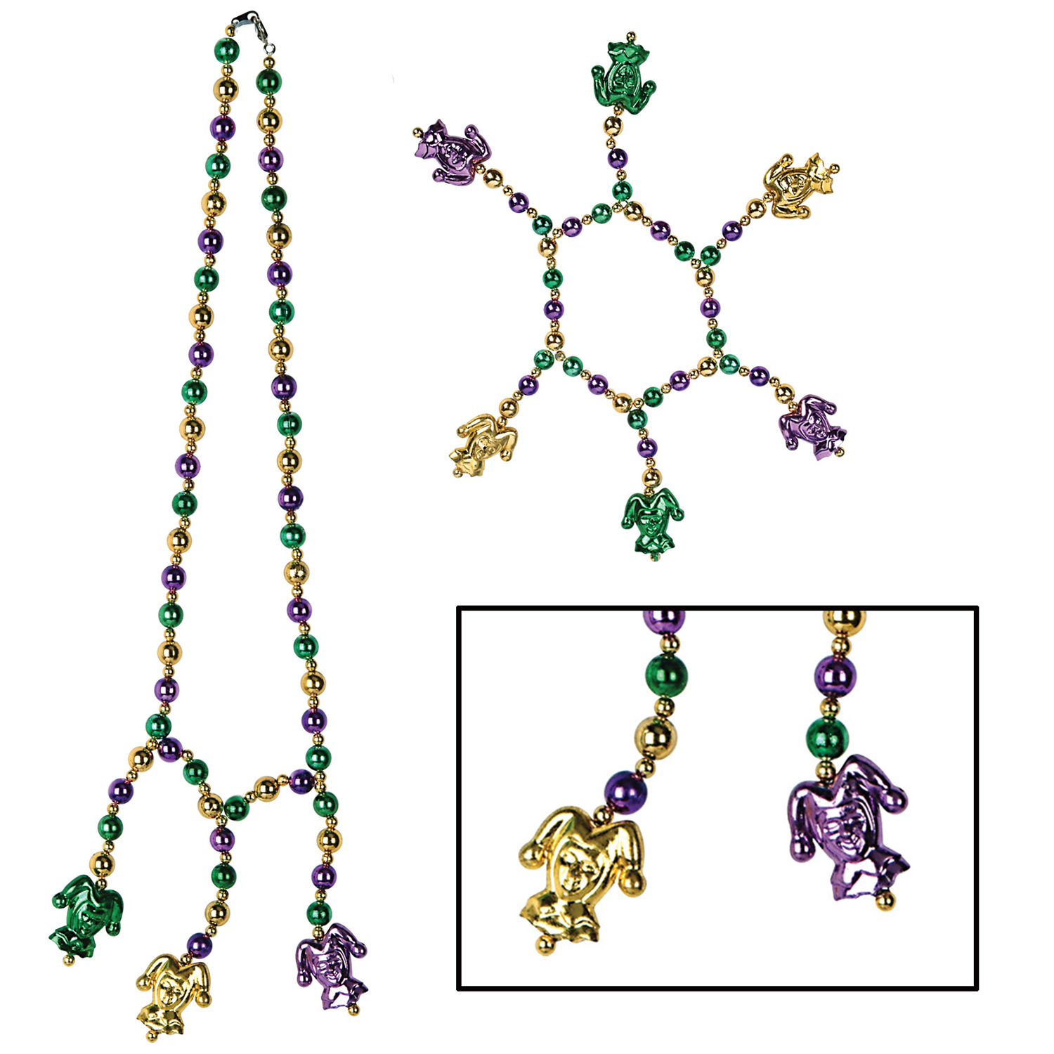 Mardi Gras BEADS Choker/Bracelet Set