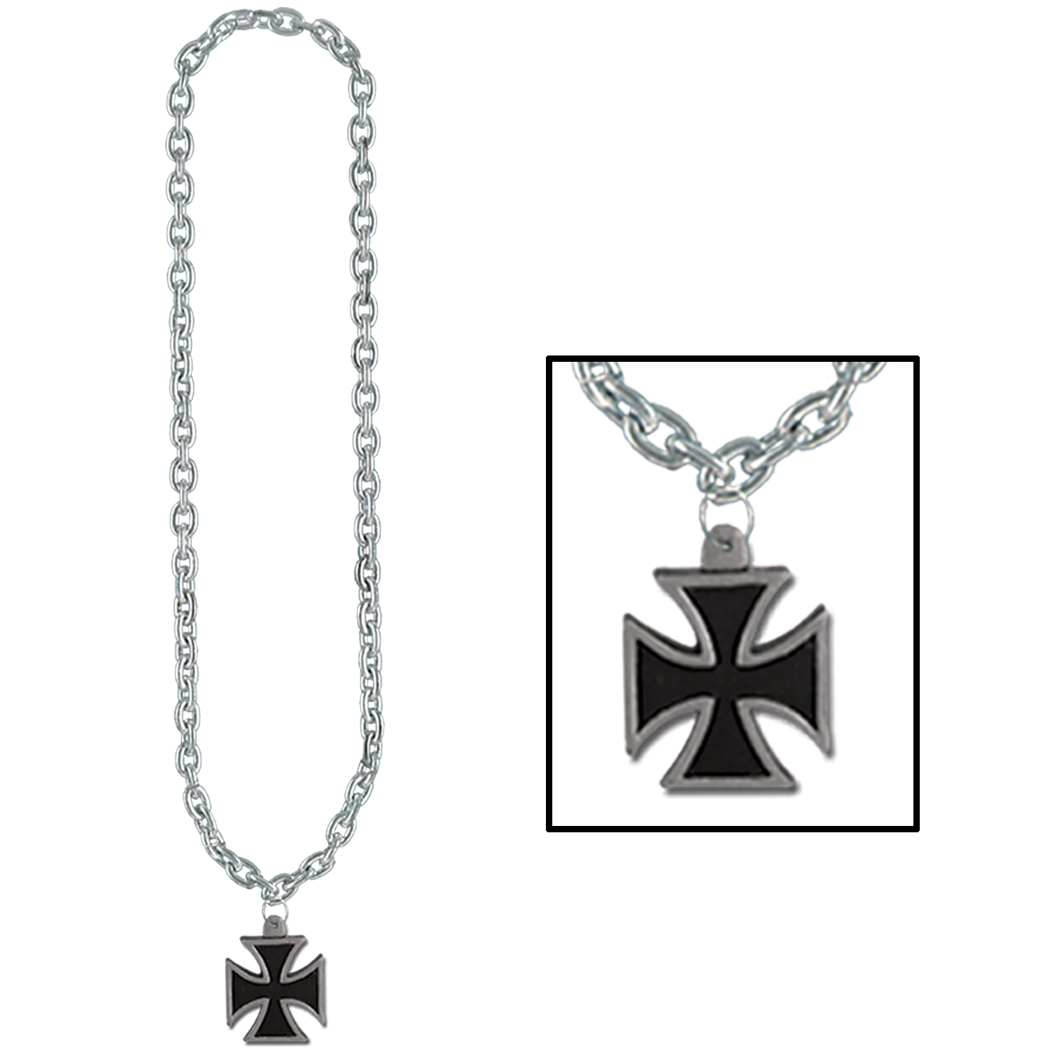 Chain BEADS w/Iron Cross Medal