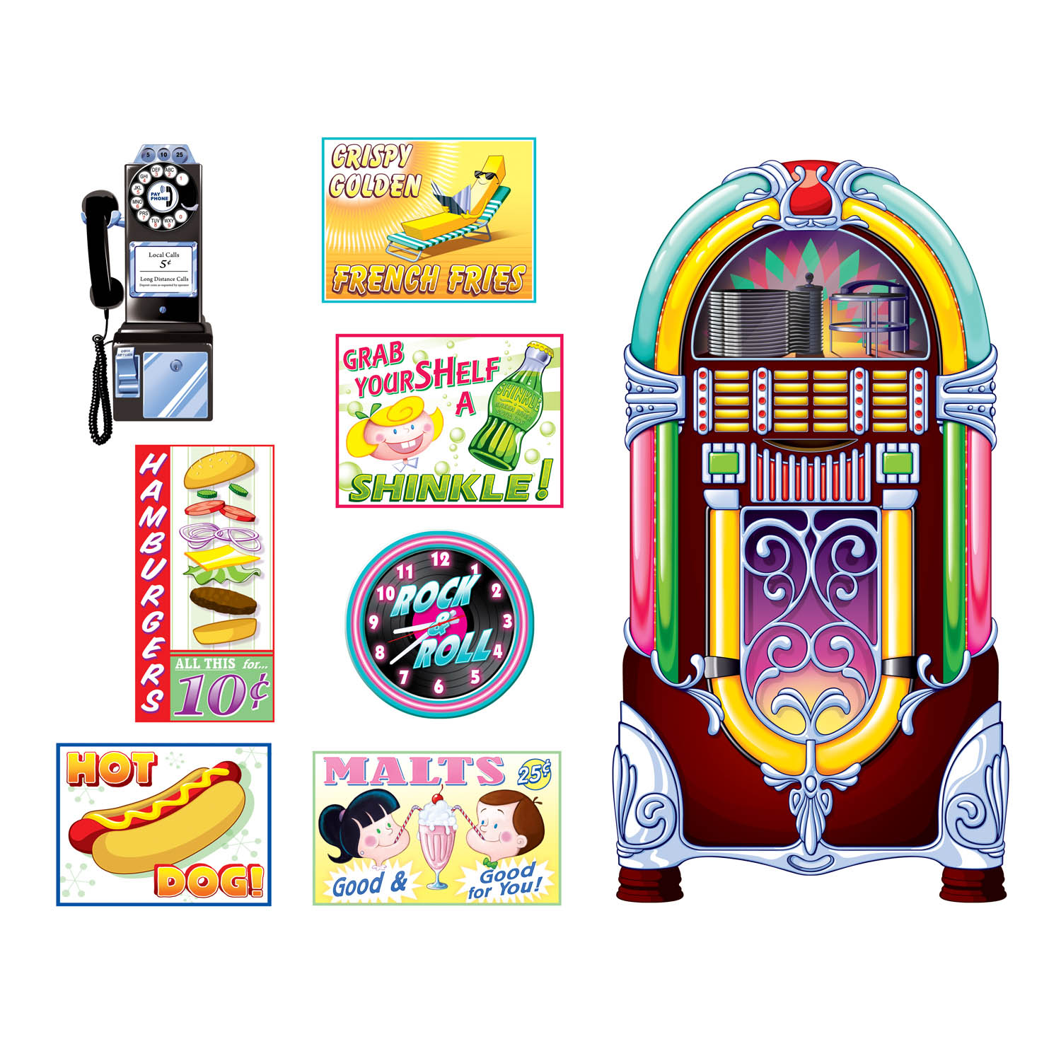 Soda Shop SIGNs & Jukebox Props