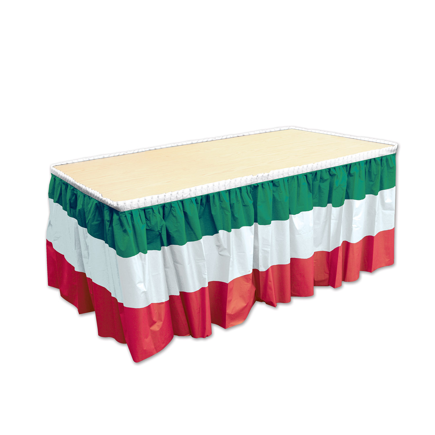 ''RED, White & Green Table Skirting''''''''''