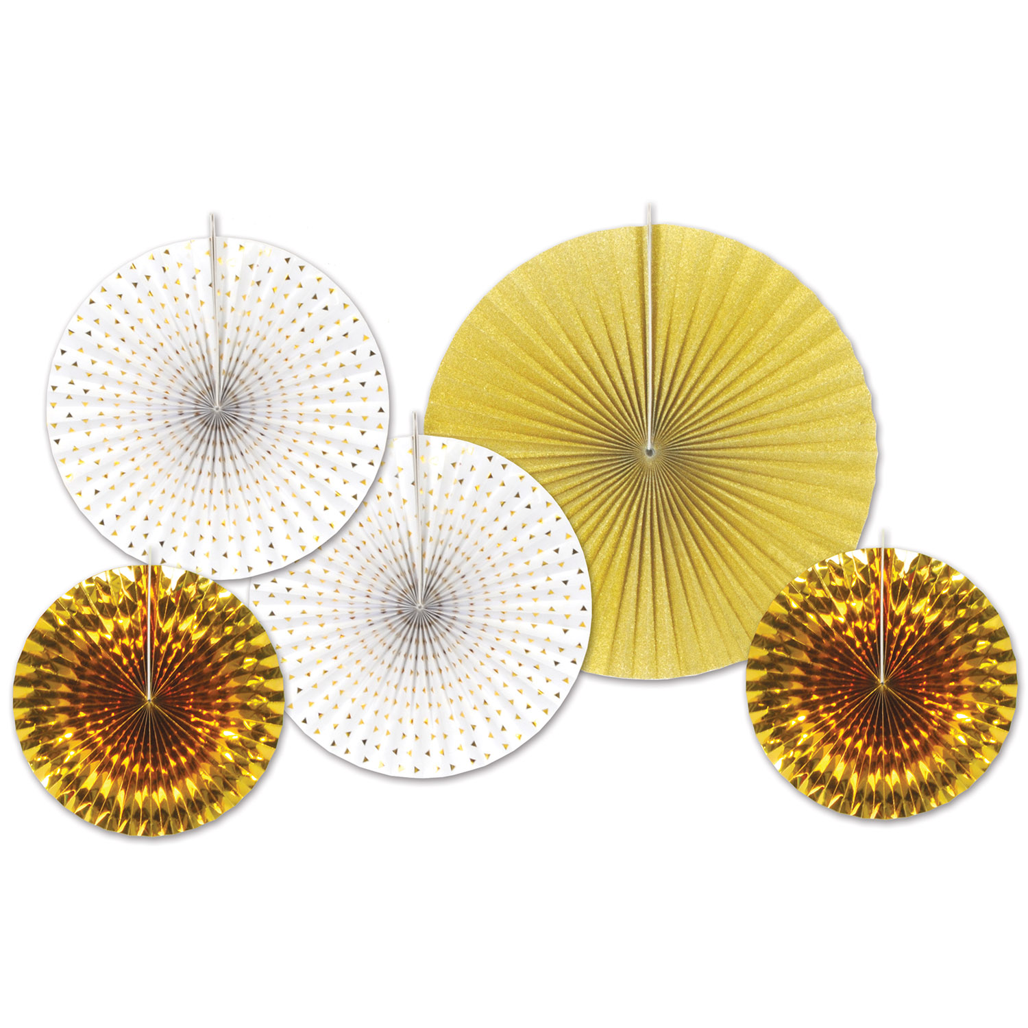 ASSORTED Paper & Foil Decorative Fans