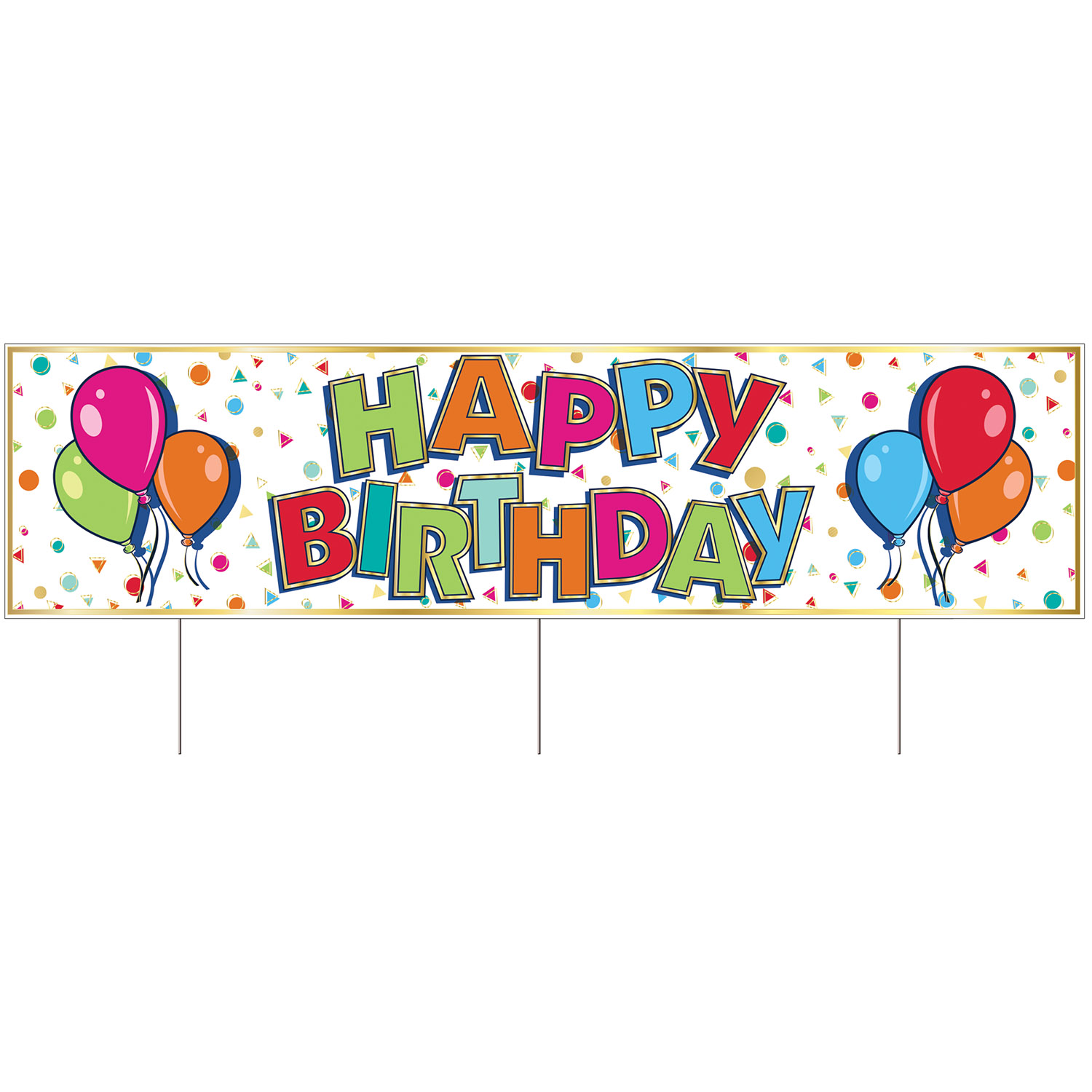 Plastic Jumbo Happy Birthday Yard SIGN