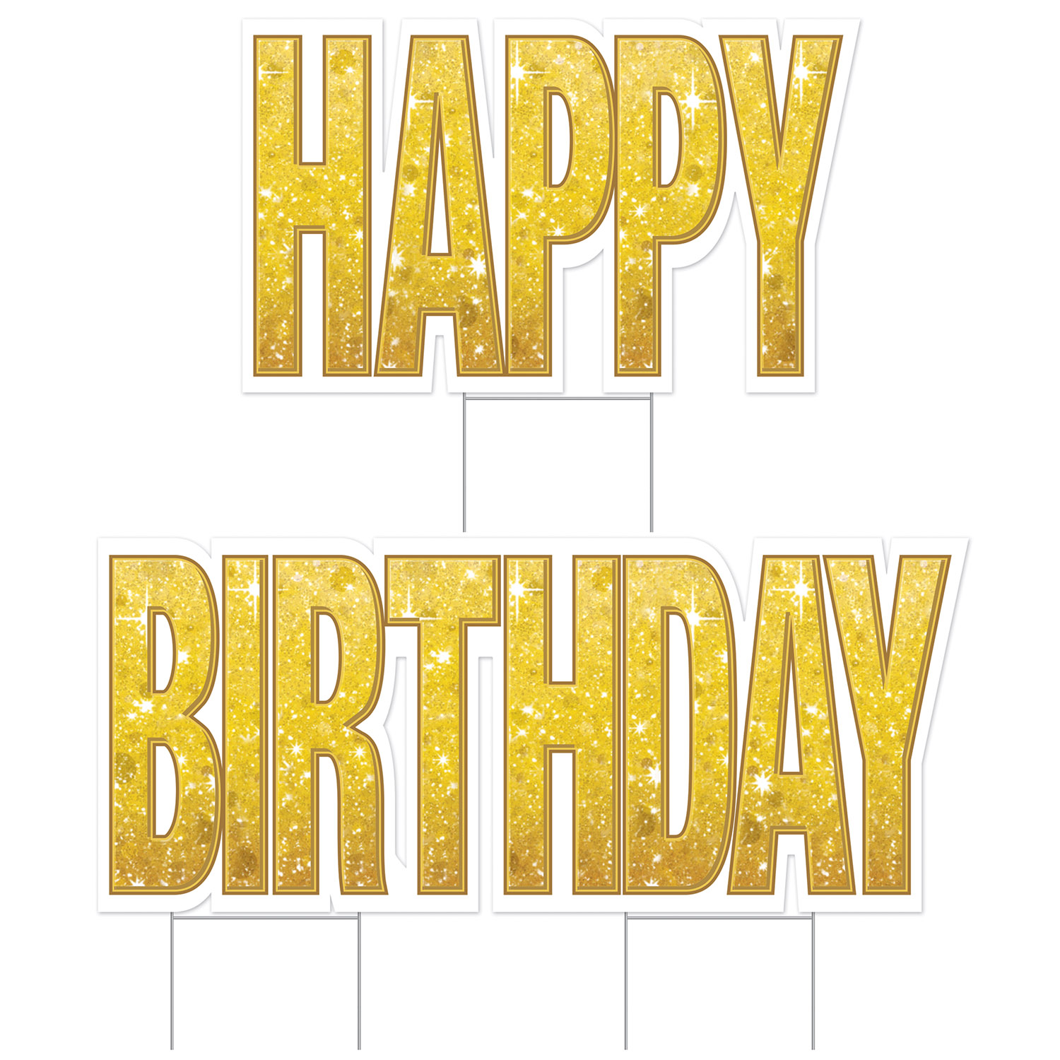 Plas JUMBO Happy Birthday Yard Sign Set