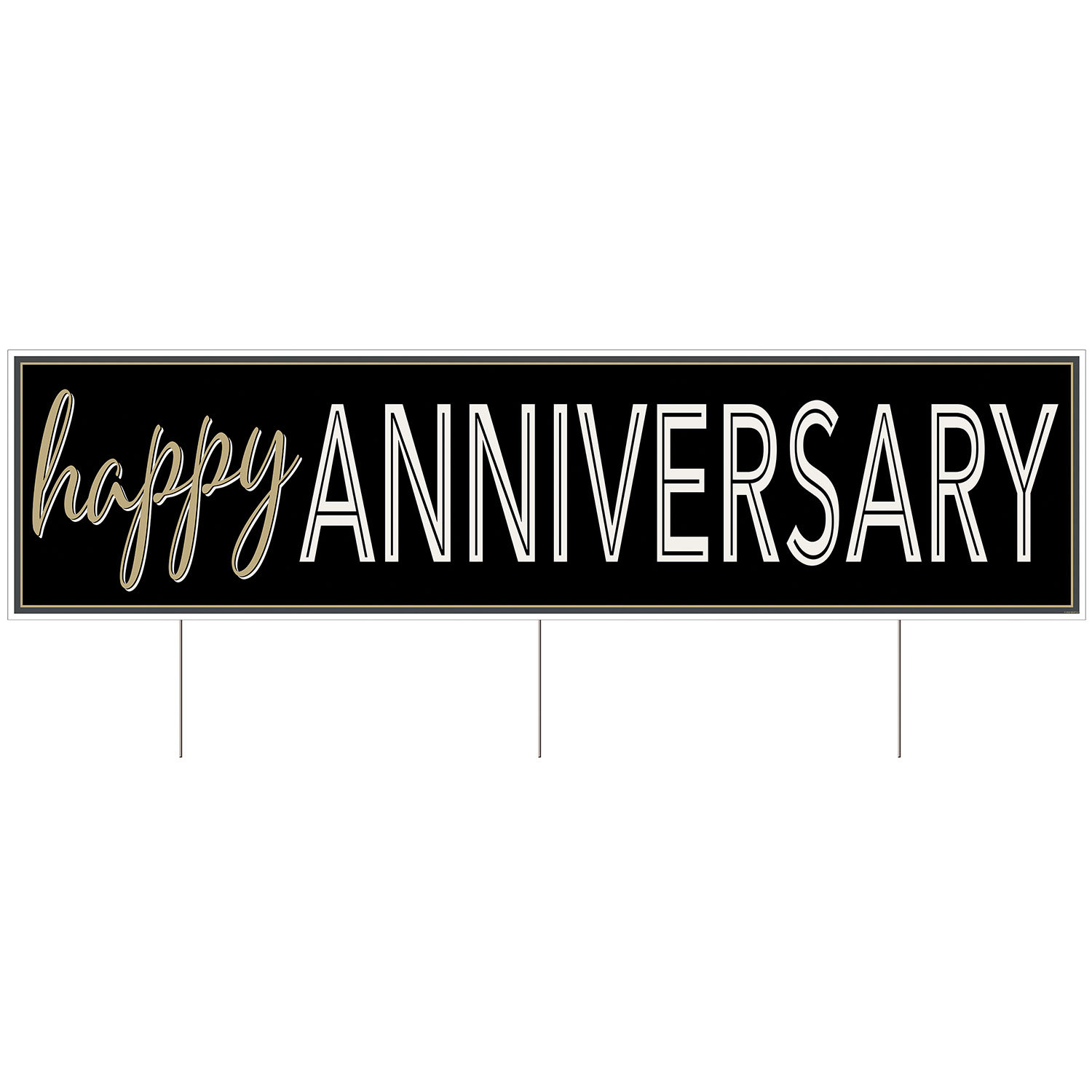 Plastic Jumbo Happy Anniv Yard SIGN