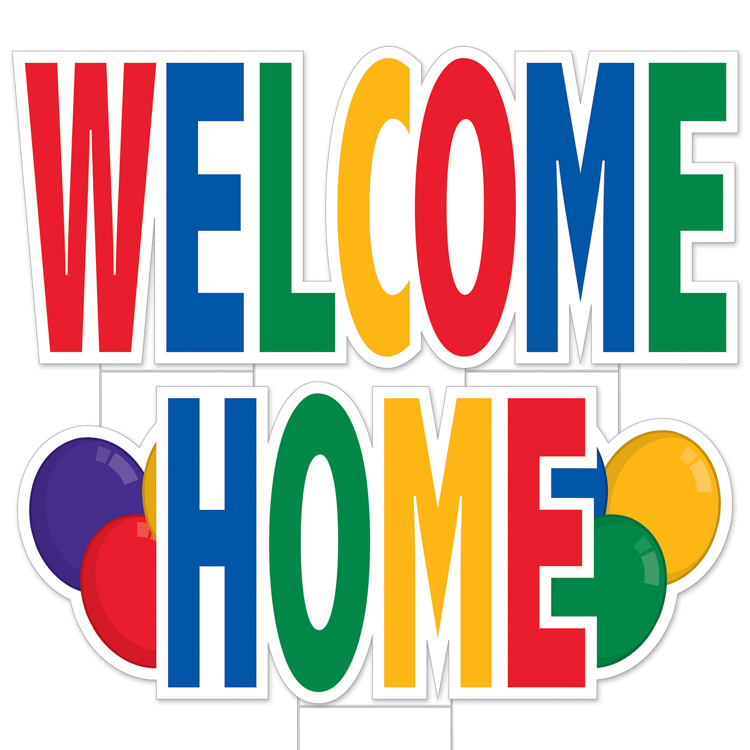 Plastic Jumbo Welcome Home Yard SIGN Set