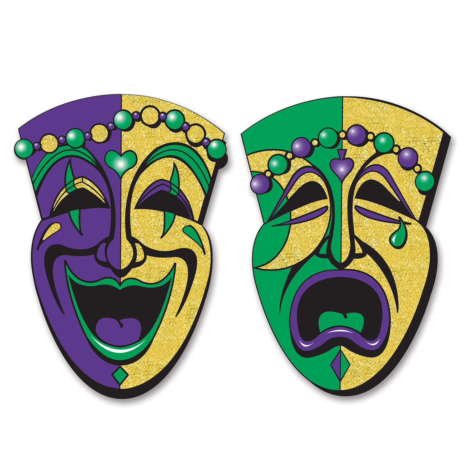 JUMBO Gltrd Comedy&Tragedy Face Cutouts