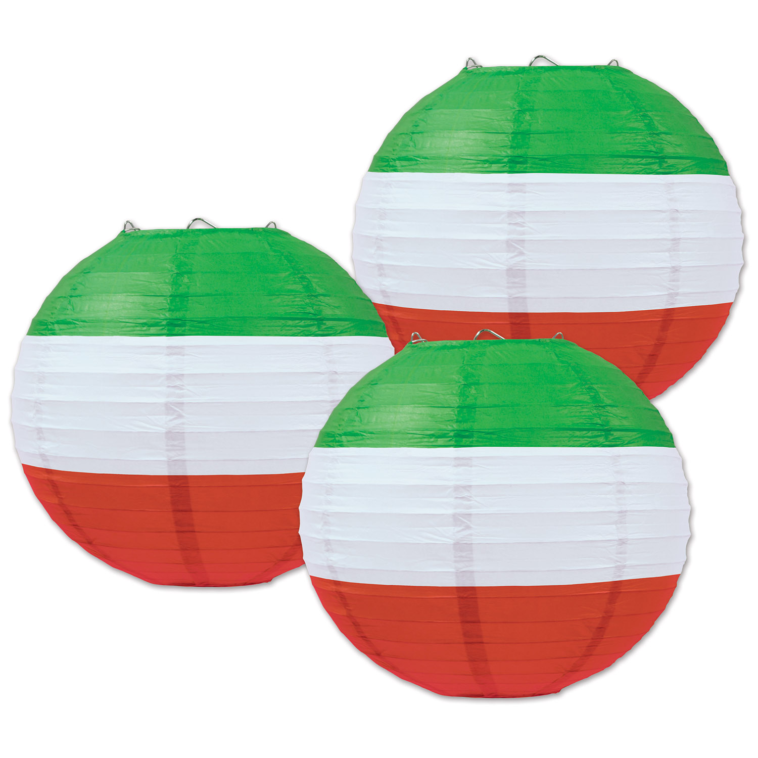 ''RED, White & Green Paper Lanterns''''''''''
