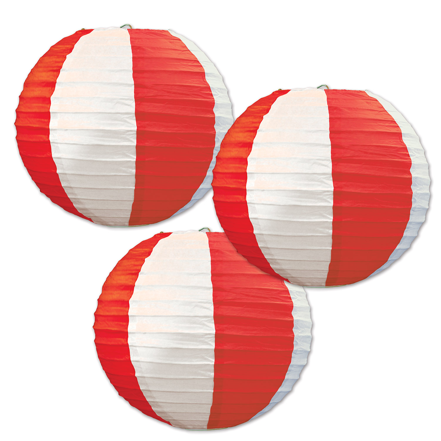 RED & White Stripes Paper Lanterns
