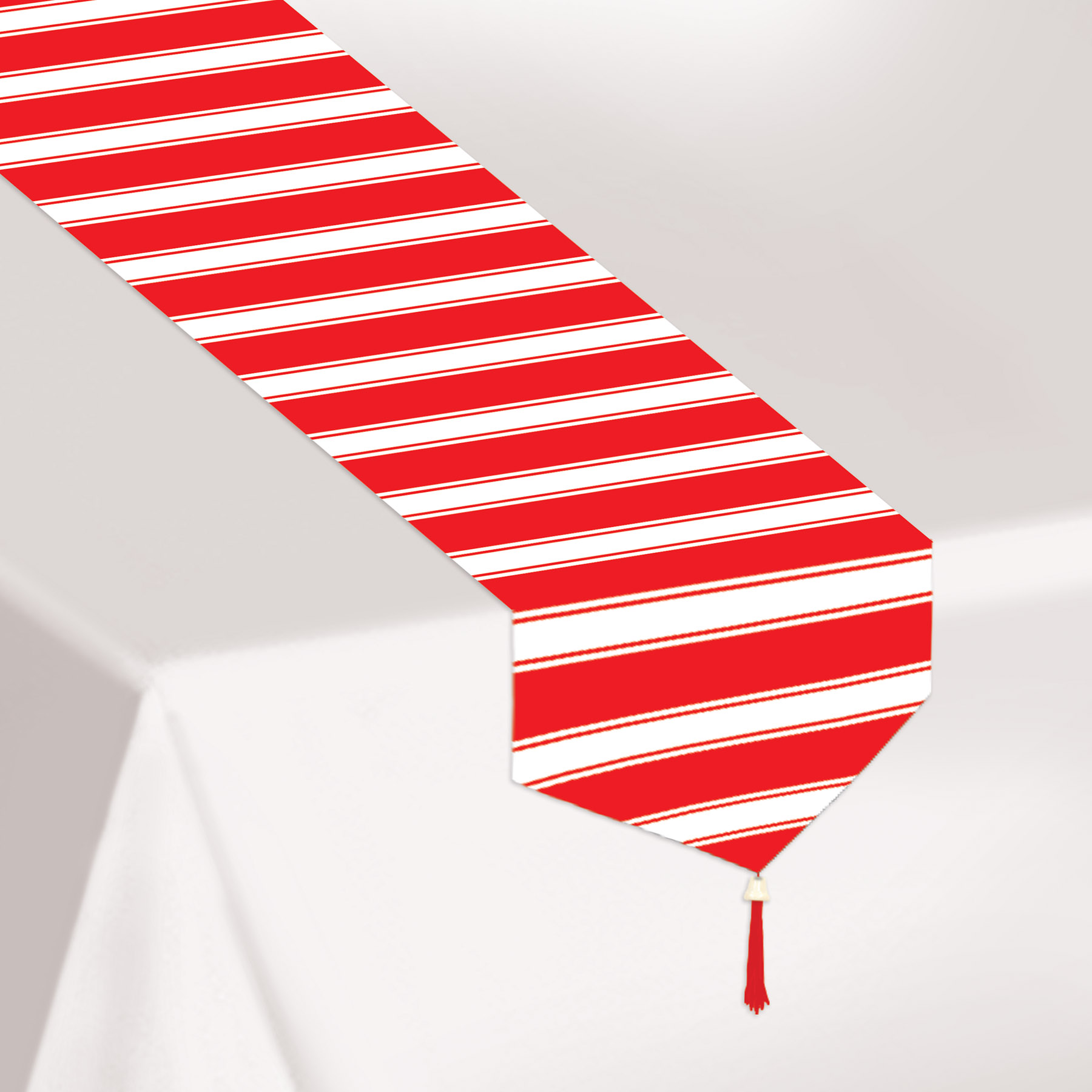 Printed RED & White Stripes Table Runner