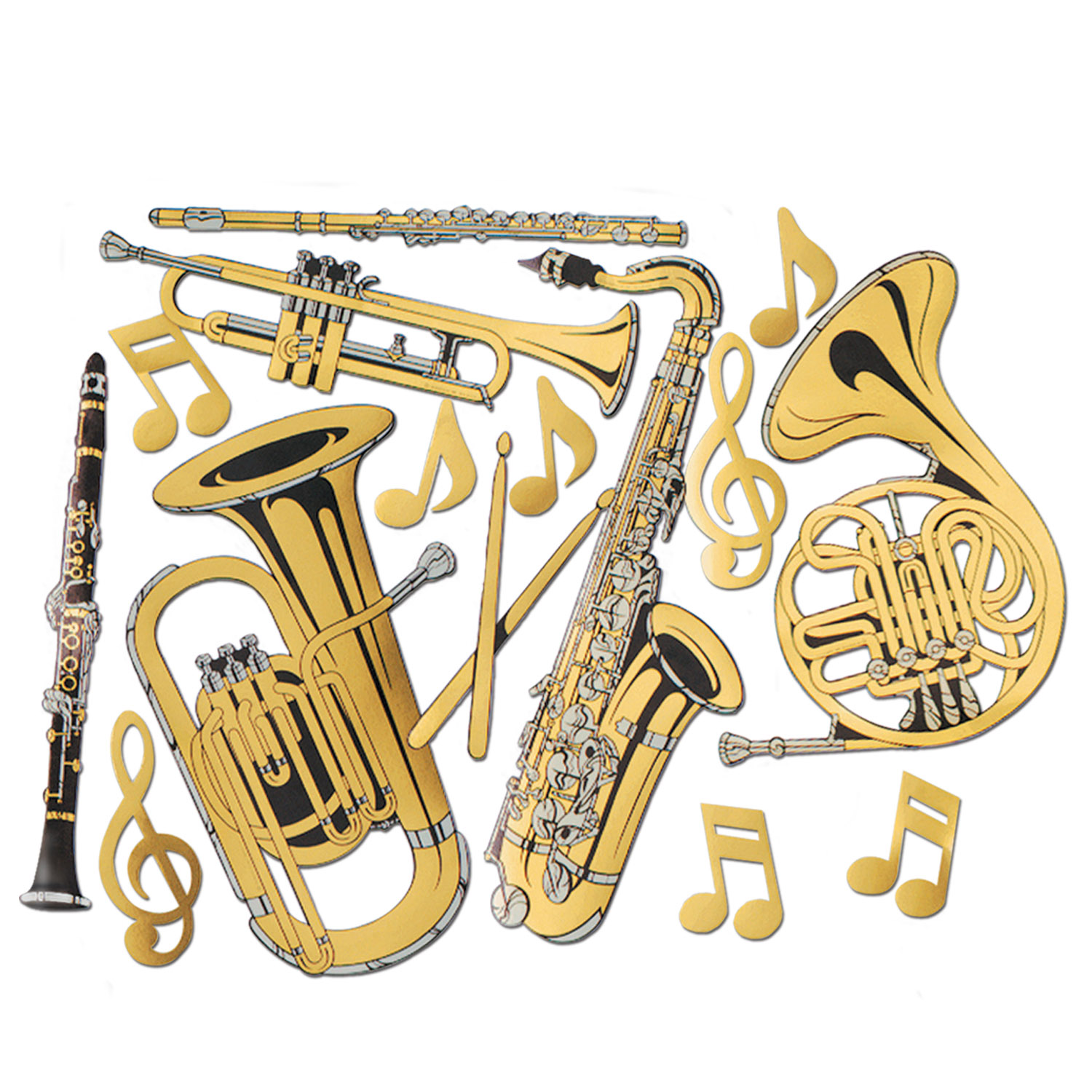 Gold Foil MUSICal Instrument Cutouts