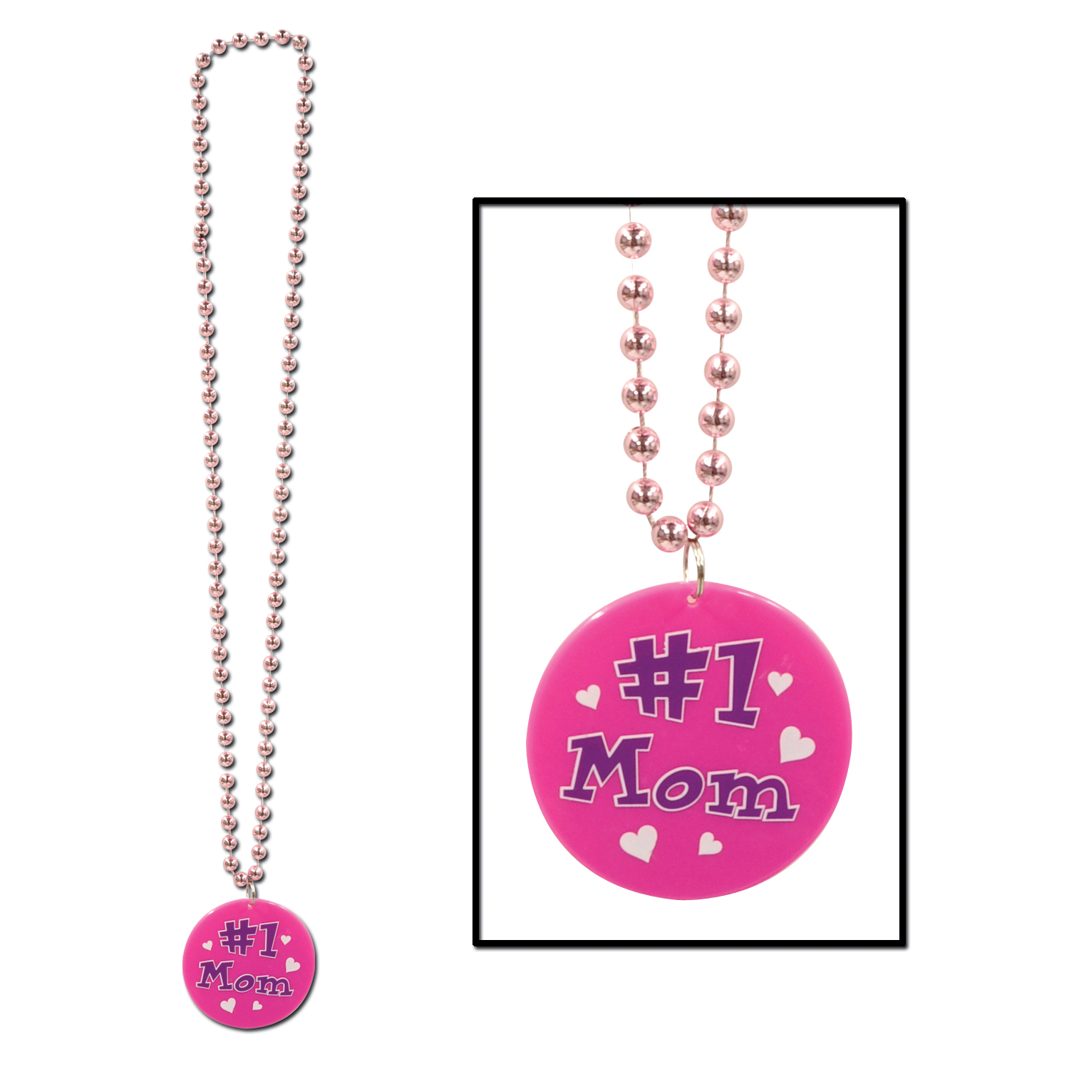 Beads w/Printed #1 Mom Medallion