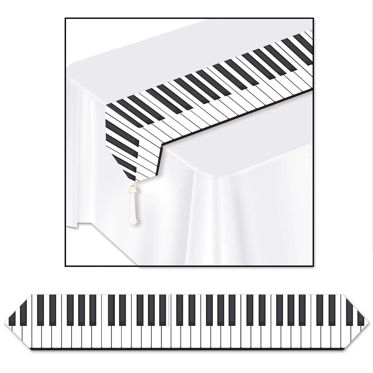 Printed Piano Keyboard Table Runner