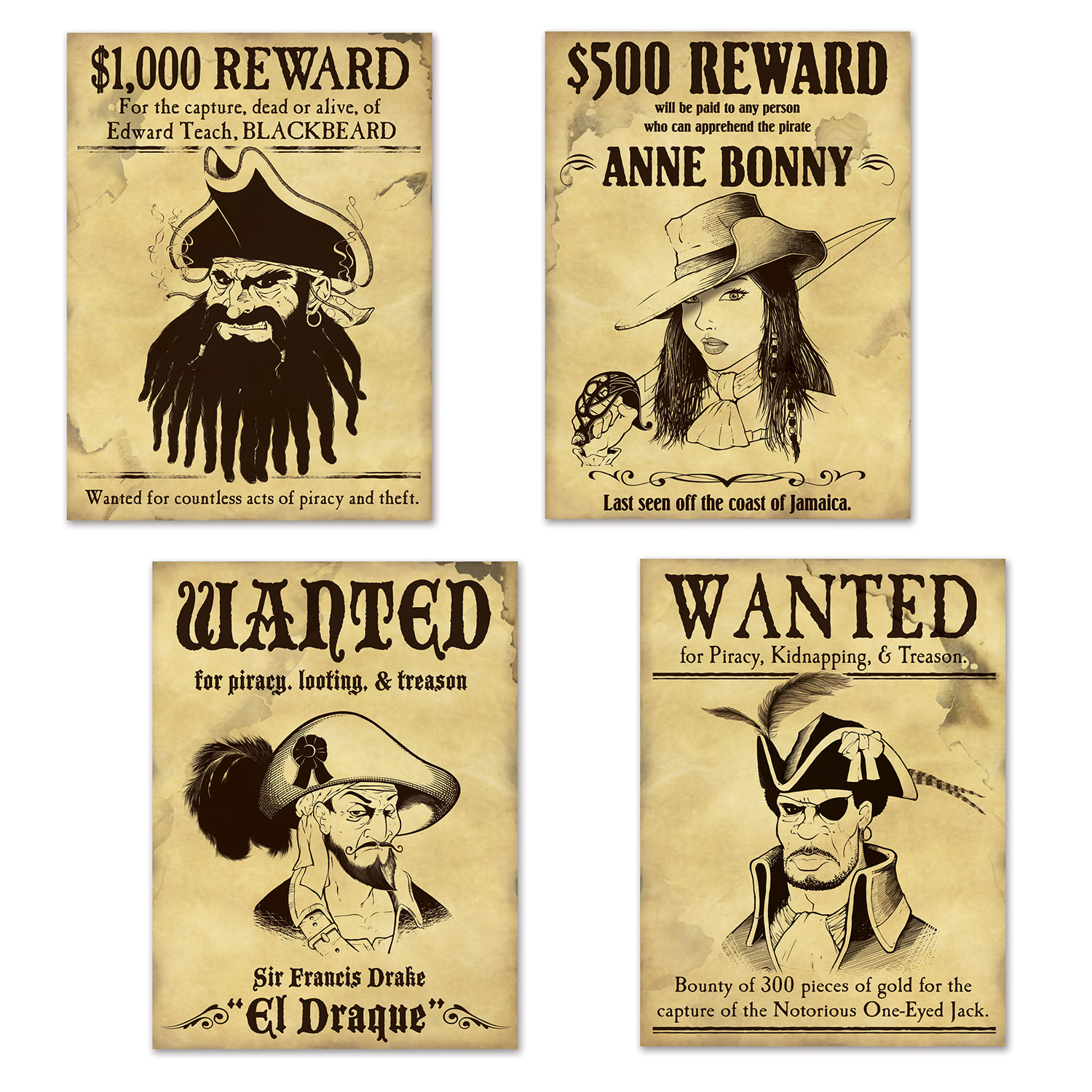 Pirate Wanted SIGN Cutouts