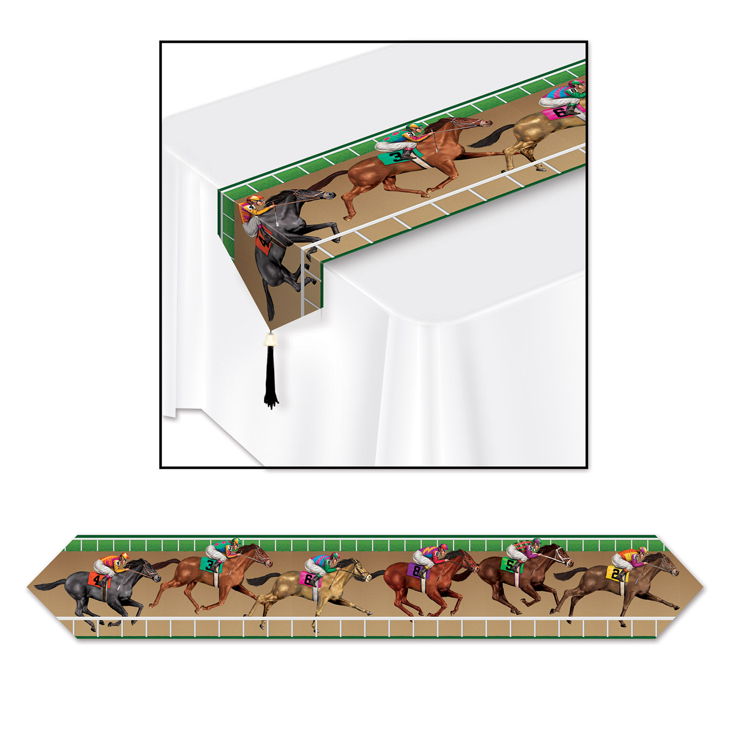Printed HORSE Racing Table Runner