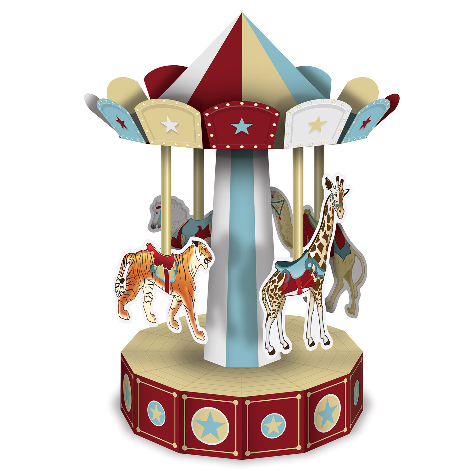 3-D VINTAGE Circus Carousel Centerpiece