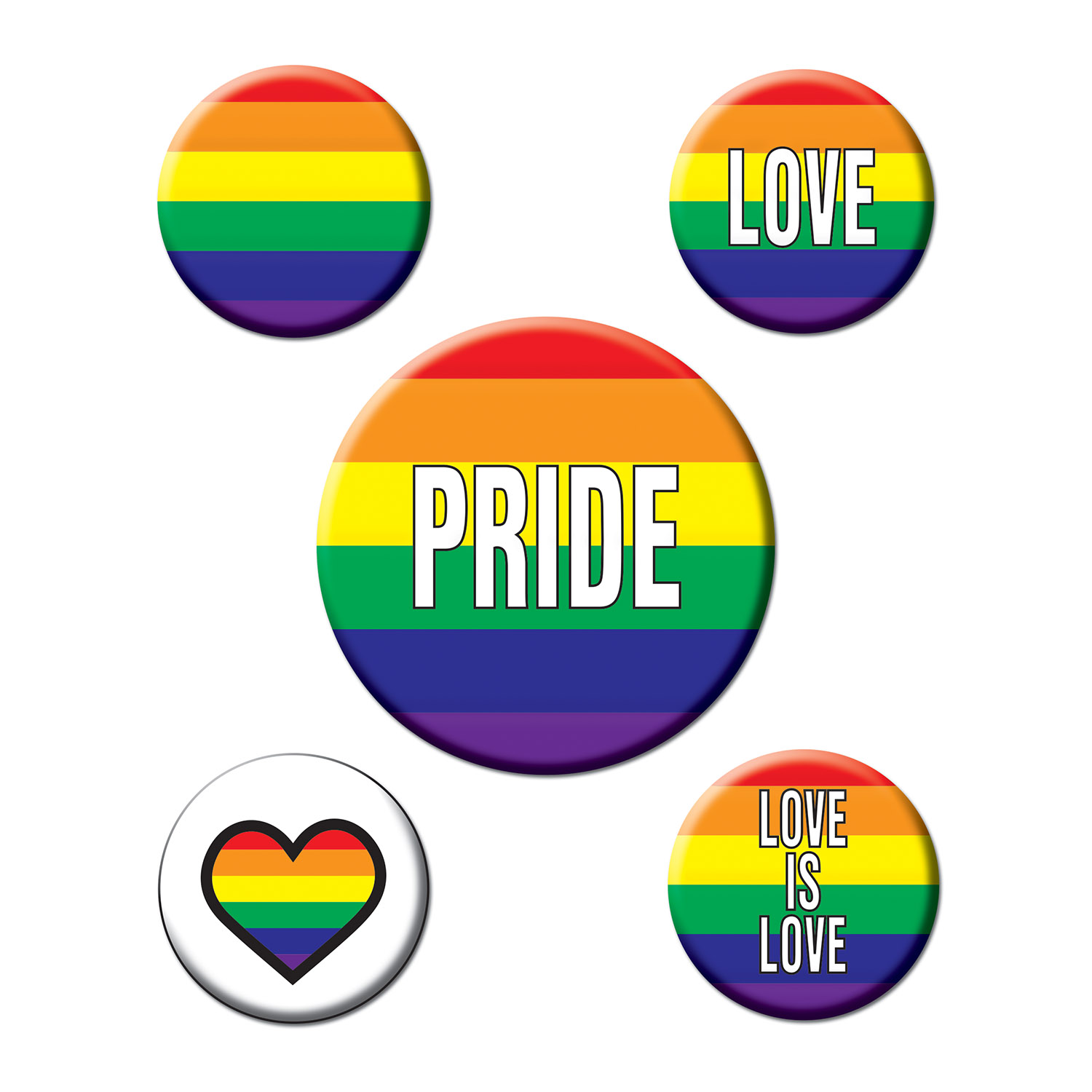 RAINBOW Party Buttons