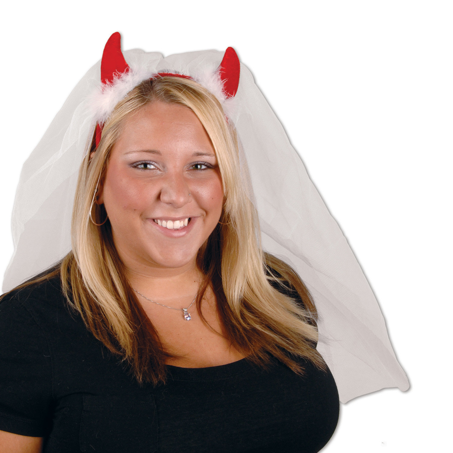 Devil Horns Headband w/Veil