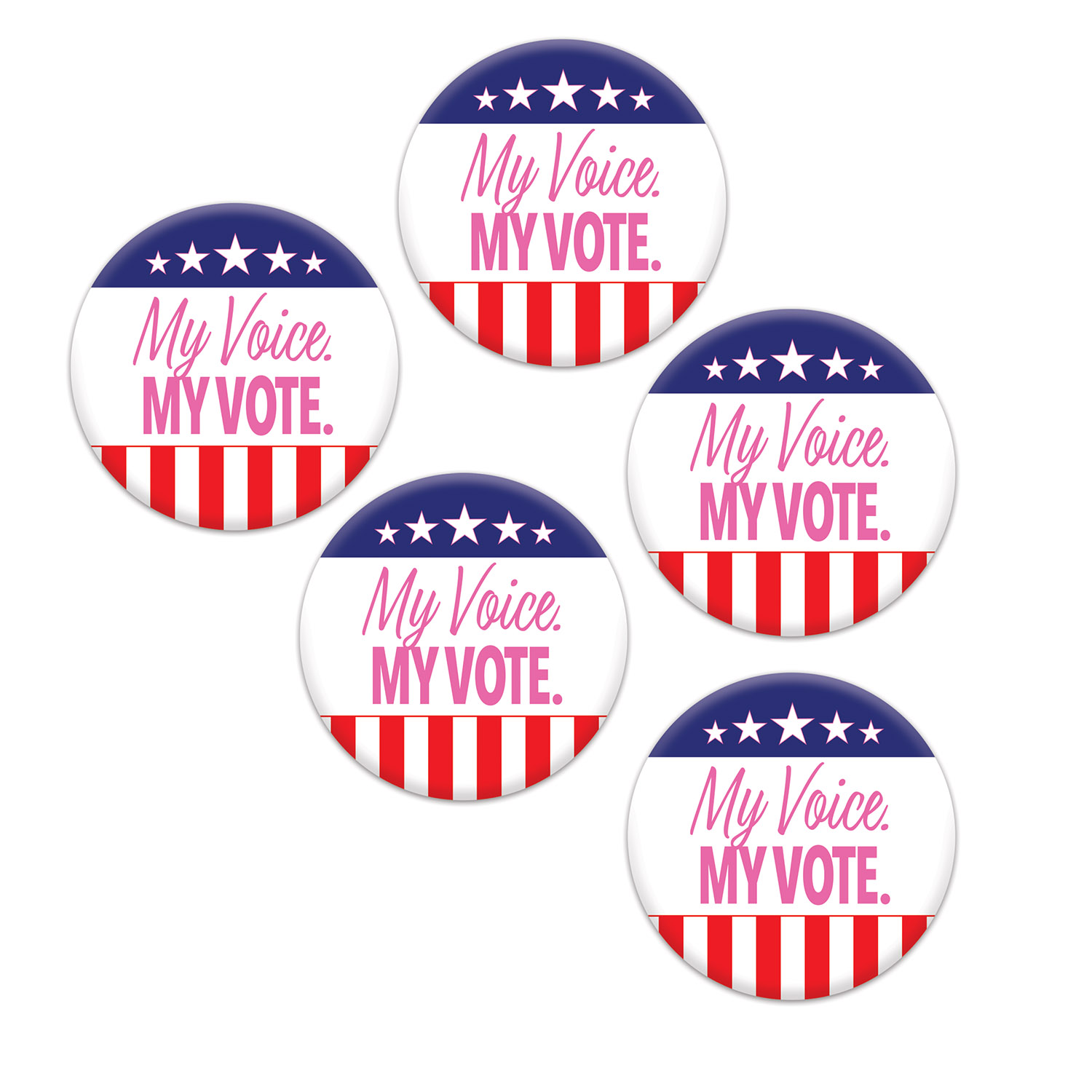 My Voice. My Vote. Party Buttons