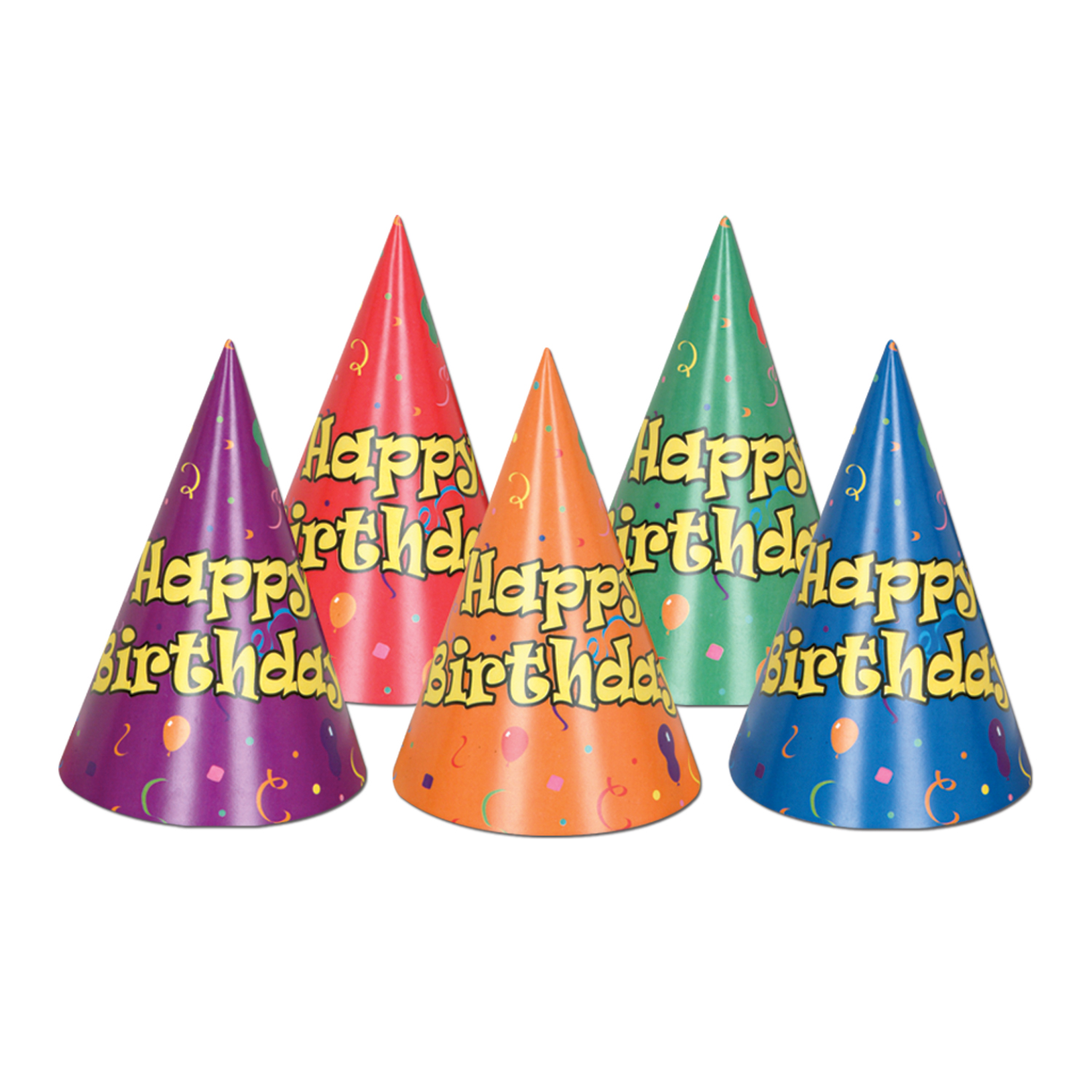 BALLOON & Confetti Birthday Cone Hats