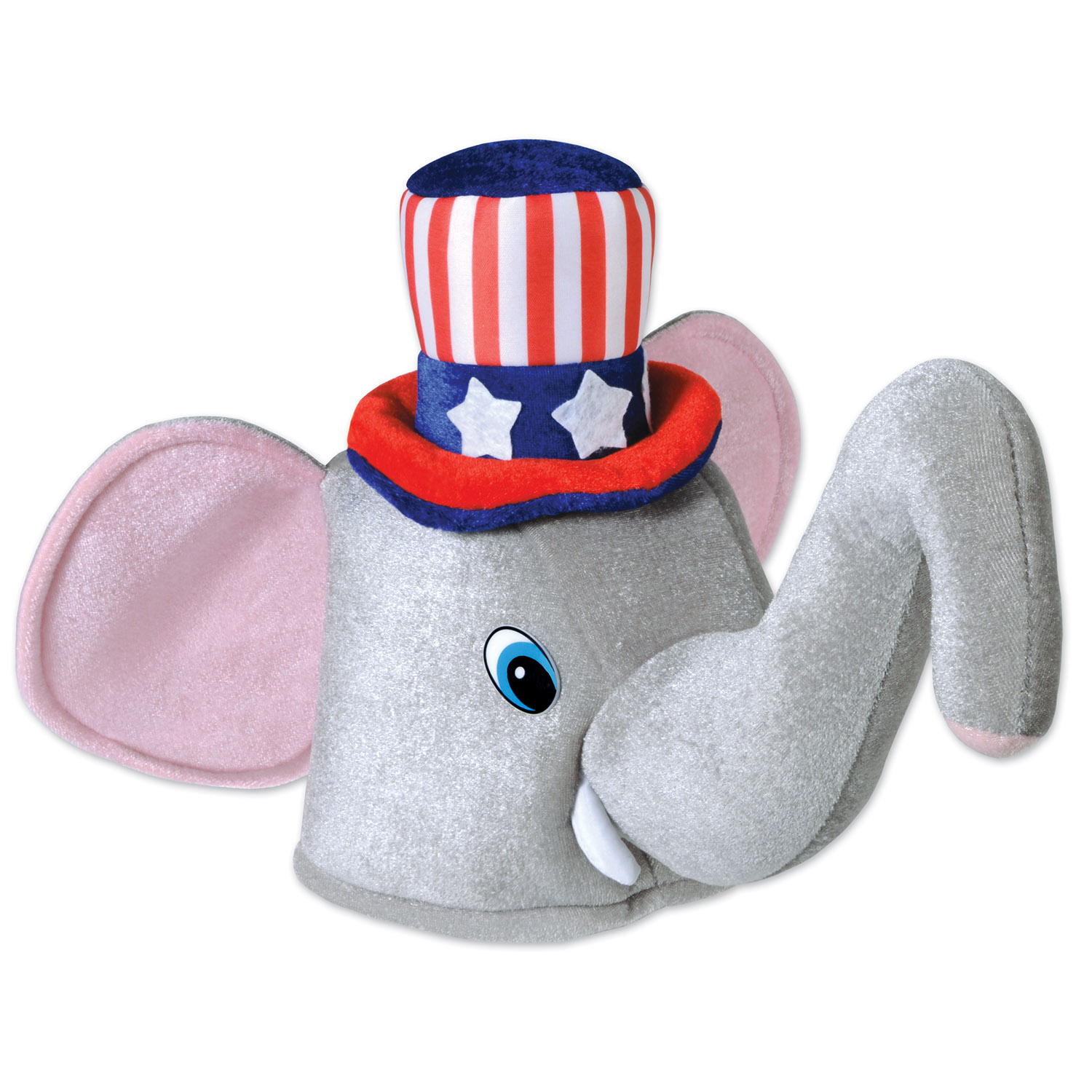 Plush Patriotic Elephant HAT