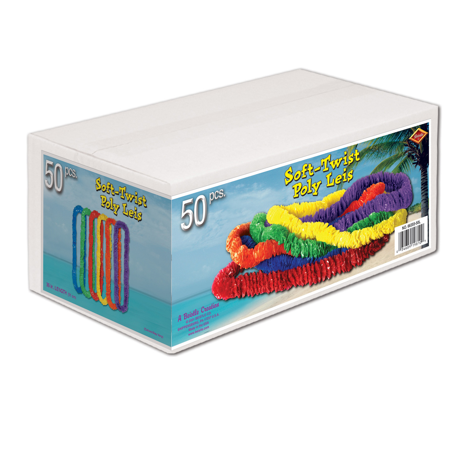 Soft-Twist Poly Leis w/Labeled CARTON