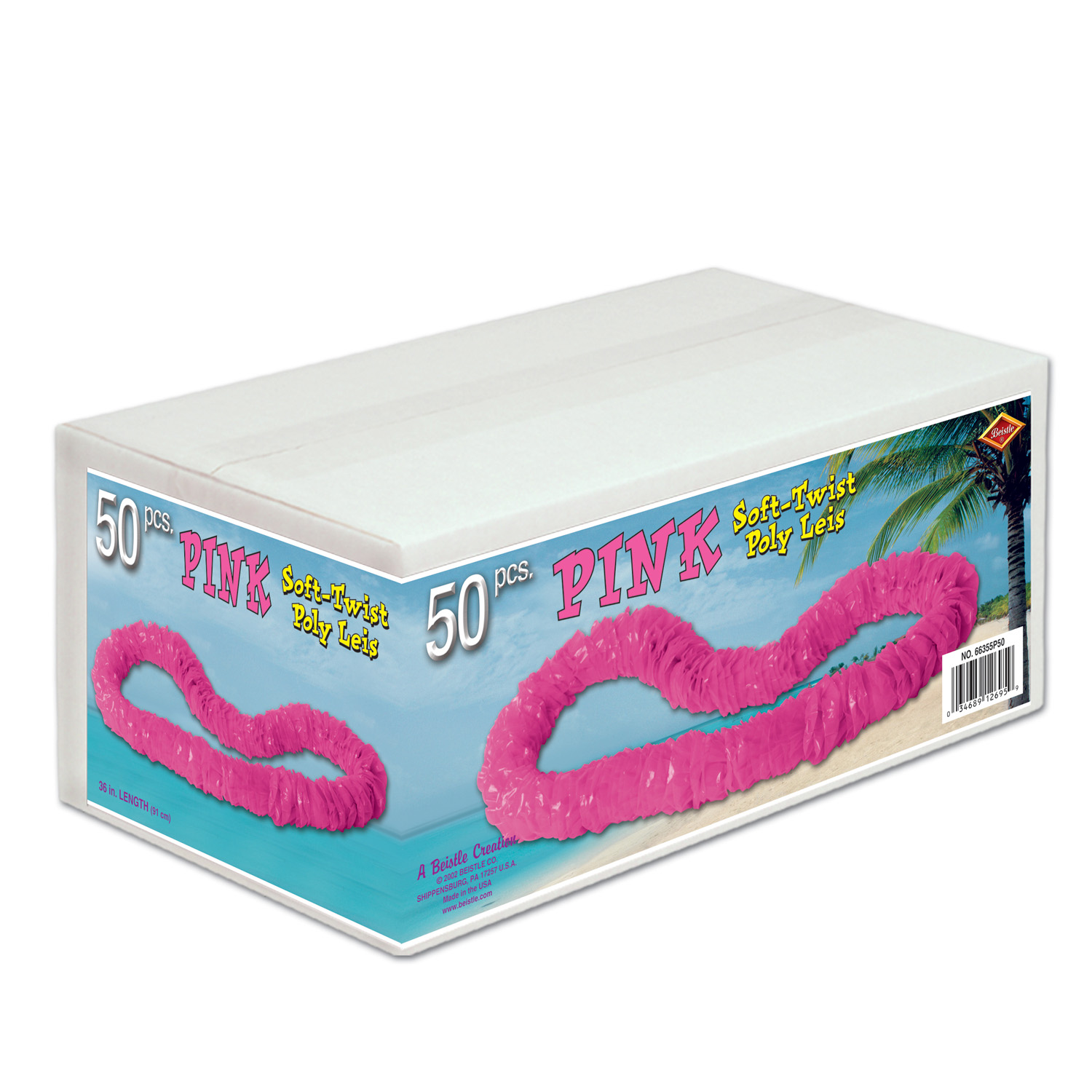 Soft-Twist Poly Leis w/Labeled CARTON