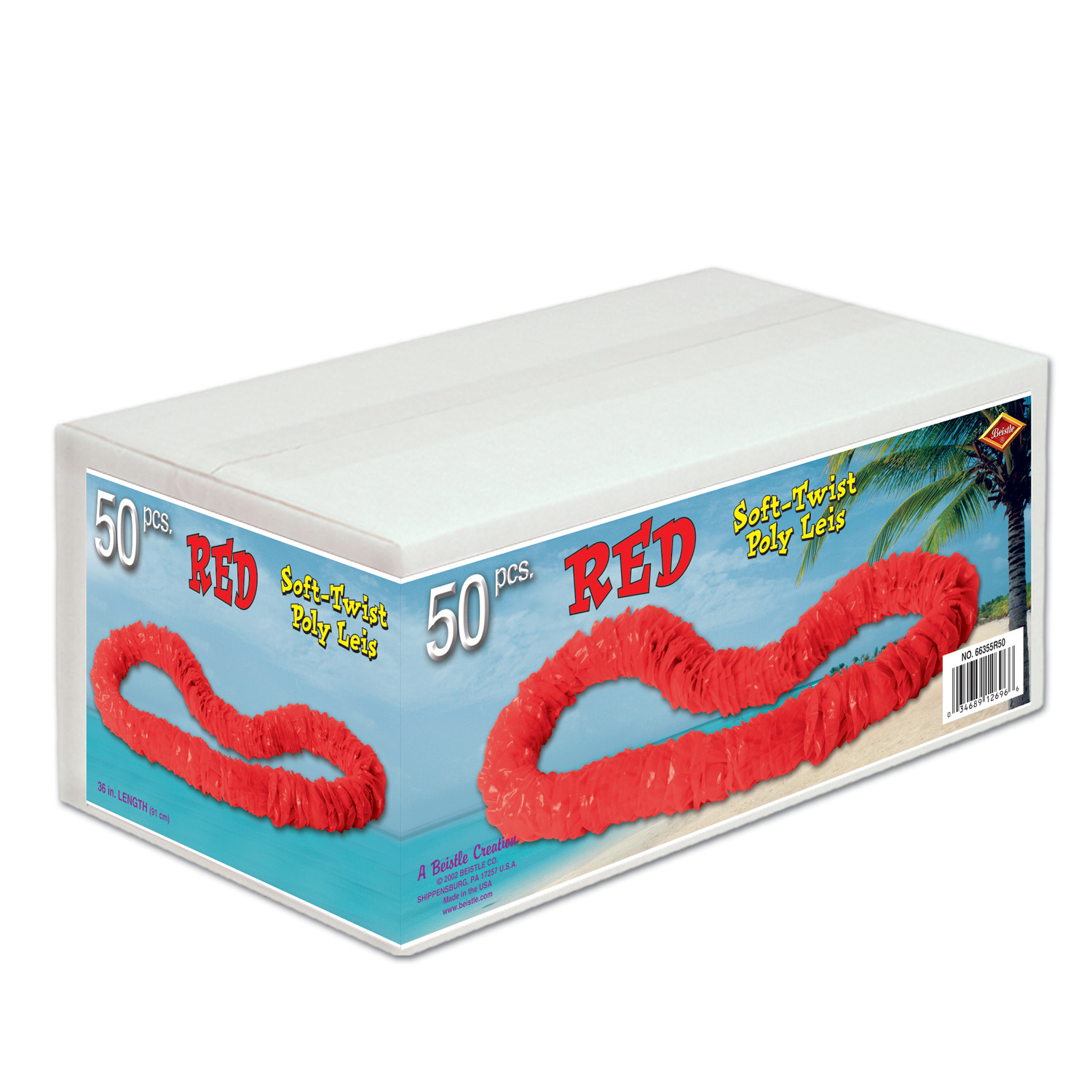 Soft-Twist Poly Leis w/Labeled CARTON