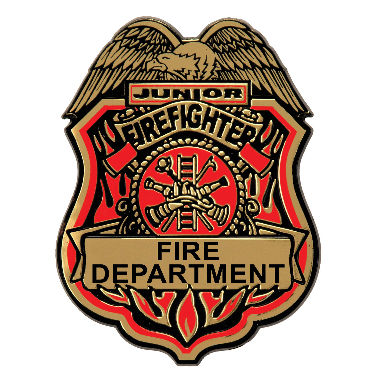 Junior Firefighter Plastic Badge w/Clip