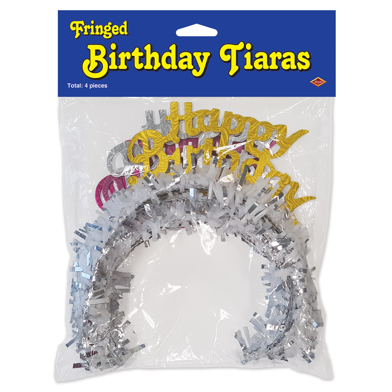 Pkgd Happy Birthday TIARAs w/Fringe