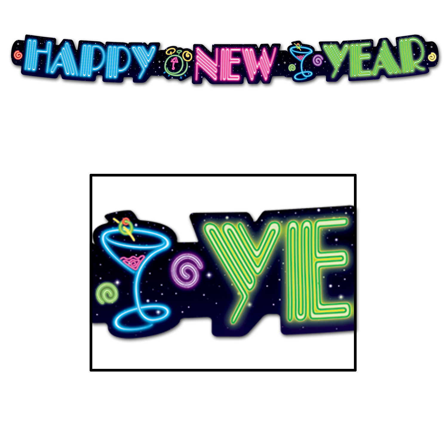 Neon Happy NEW Year Streamer