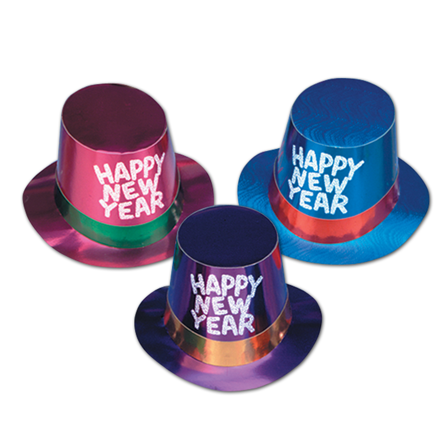 Foil Hi-Hats w/Glittered HNY