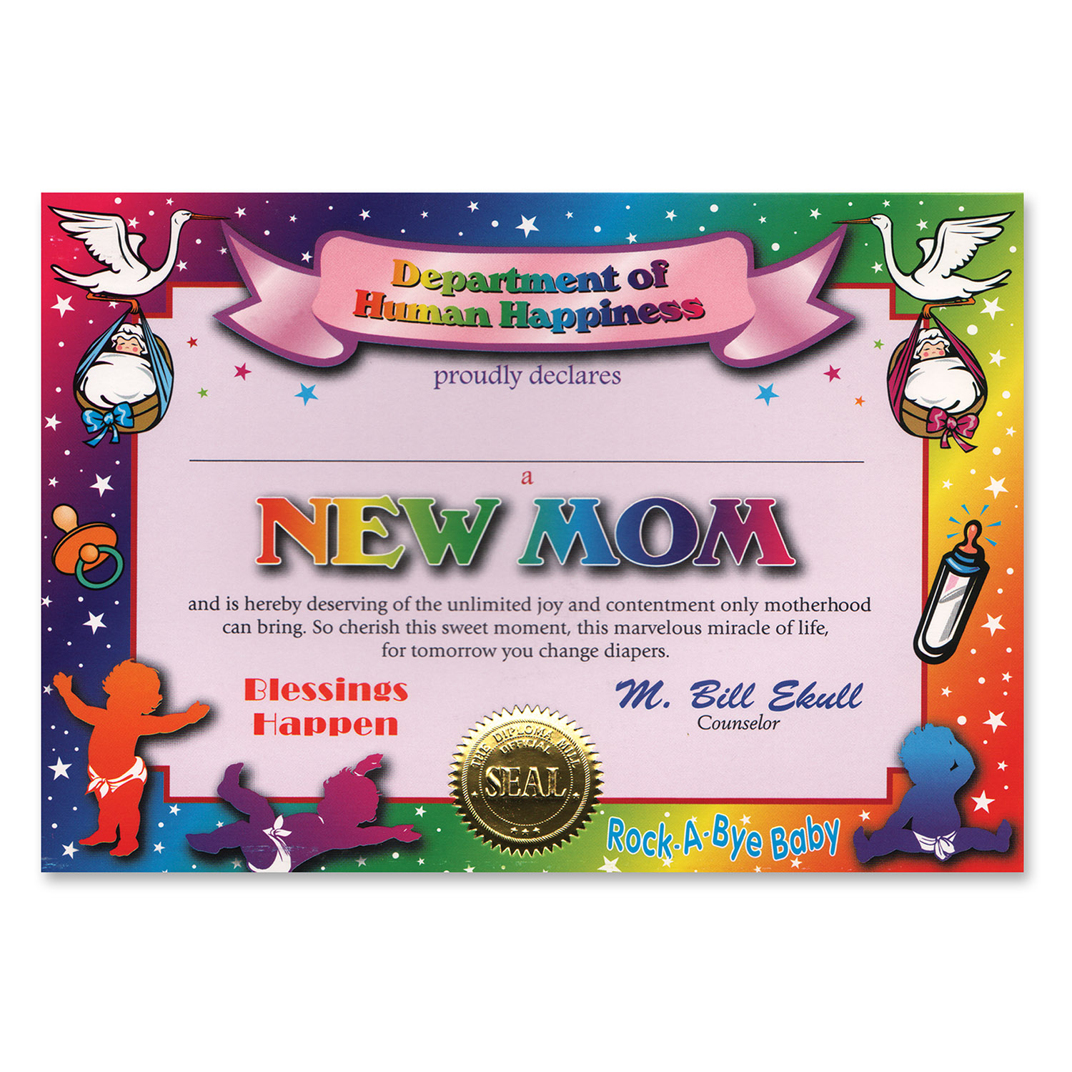 NEW Mom Certificate